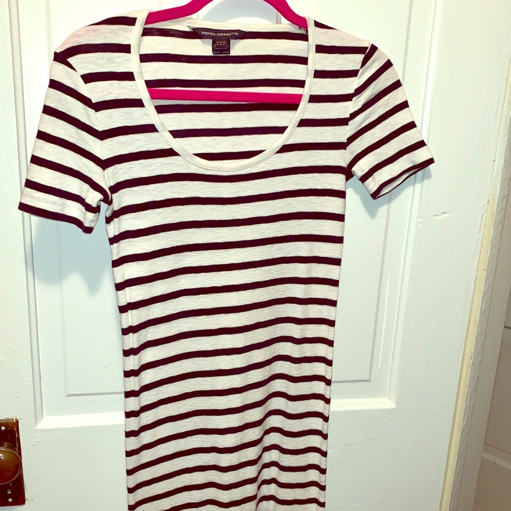French Connection black and white striped dress